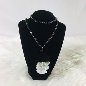 Beaded tassel necklace